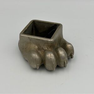 Vintage Fisher Stove Foot Paw Bear Claw Nickel Plate Silver Heavy Gothic